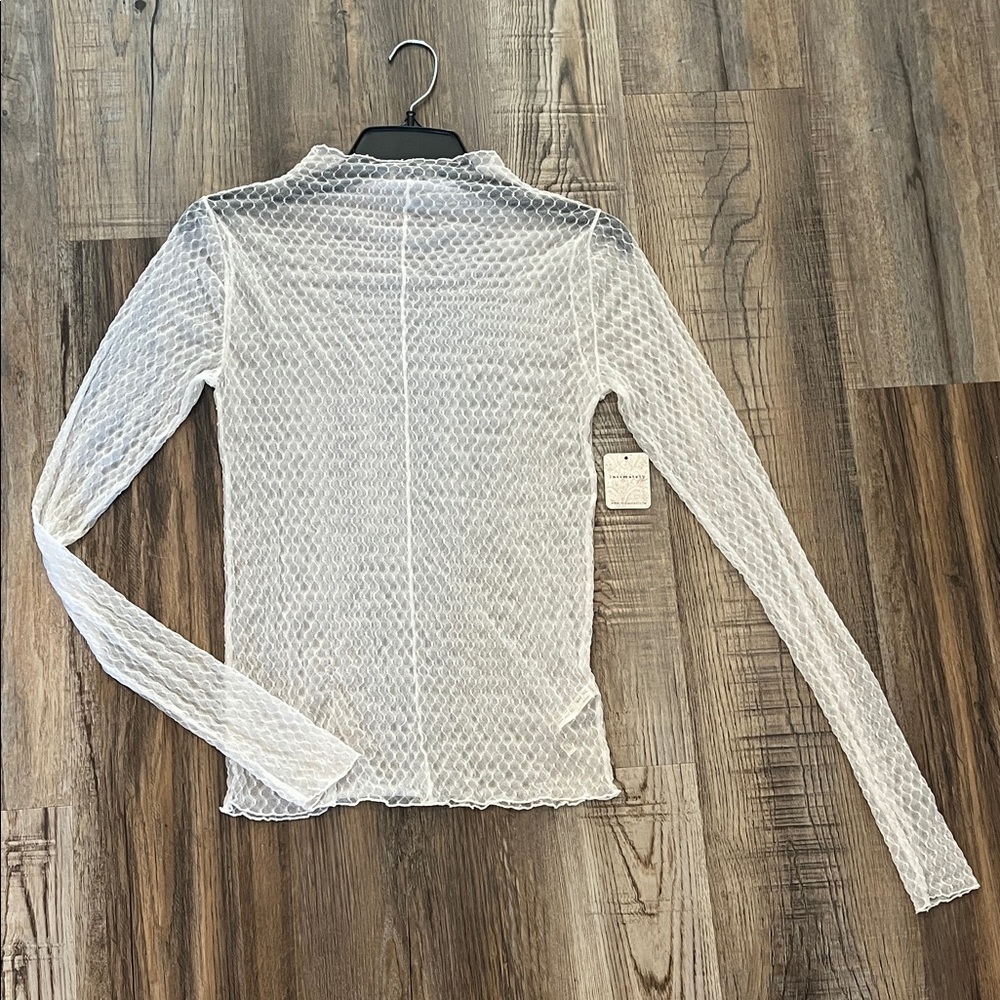 Free People Intimately Sheer White Long Sleeve Top